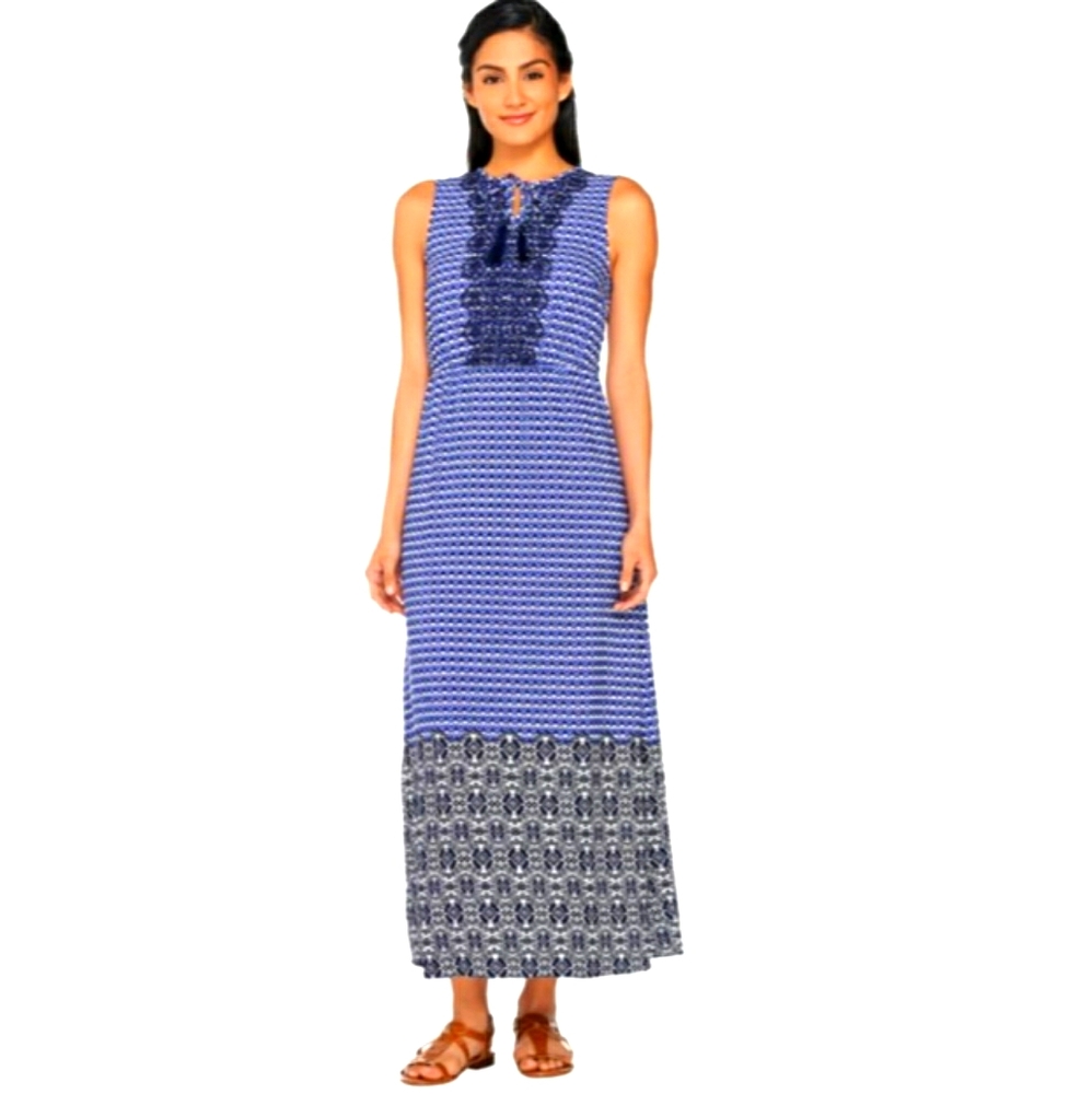 Isaac Mizrahi Live sleeveless maxi dress.  12 Navy